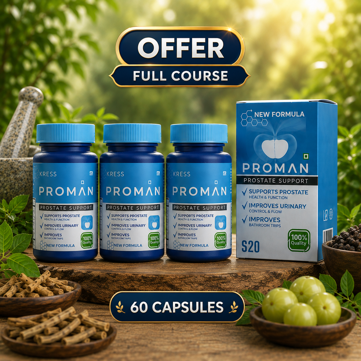 PROMAN ™ |  प्रोस्टेट ग्रंथि के कामकाज को सामान्य करता है और शक्ति बढ़ाता है!