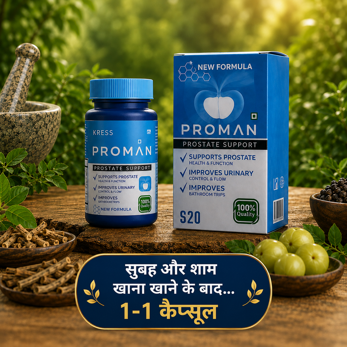 PROMAN ™ |  प्रोस्टेट ग्रंथि के कामकाज को सामान्य करता है और शक्ति बढ़ाता है!
